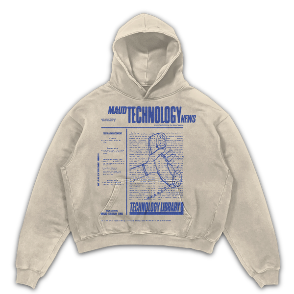 Tech News Hoodie - Sand - Front