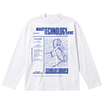 Tech News Baggy L/S Tee - White - Front