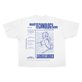 Tech News Drop Tee - White - Front