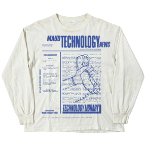 Tech News L/S Tee - White - Front