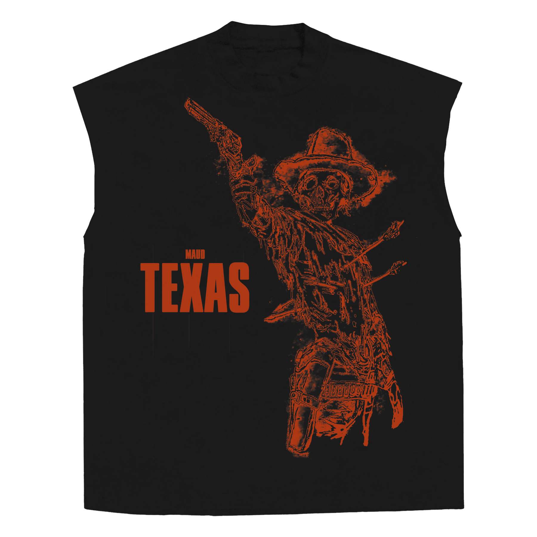 Texas Sleeveless Tee - Black - Front