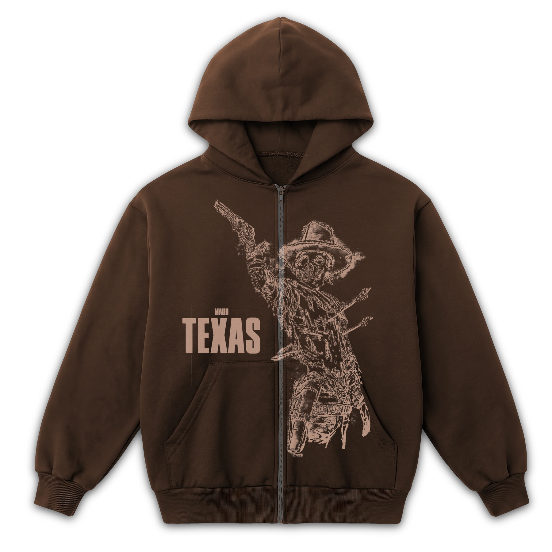 Texas Zip Up - Brown - Front