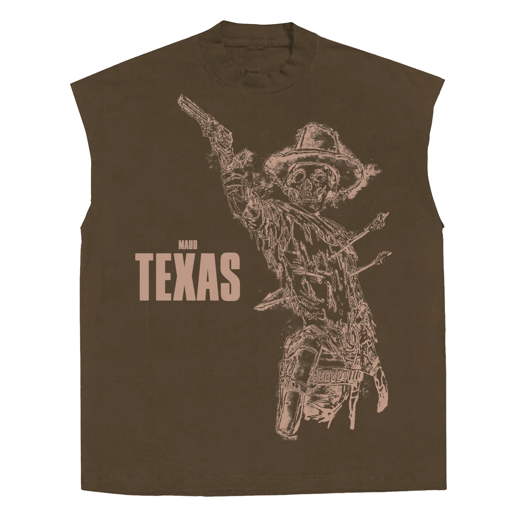 Texas Sleeveless Tee - Brown - Front
