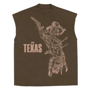 Texas Sleeveless Tee - Brown - Front