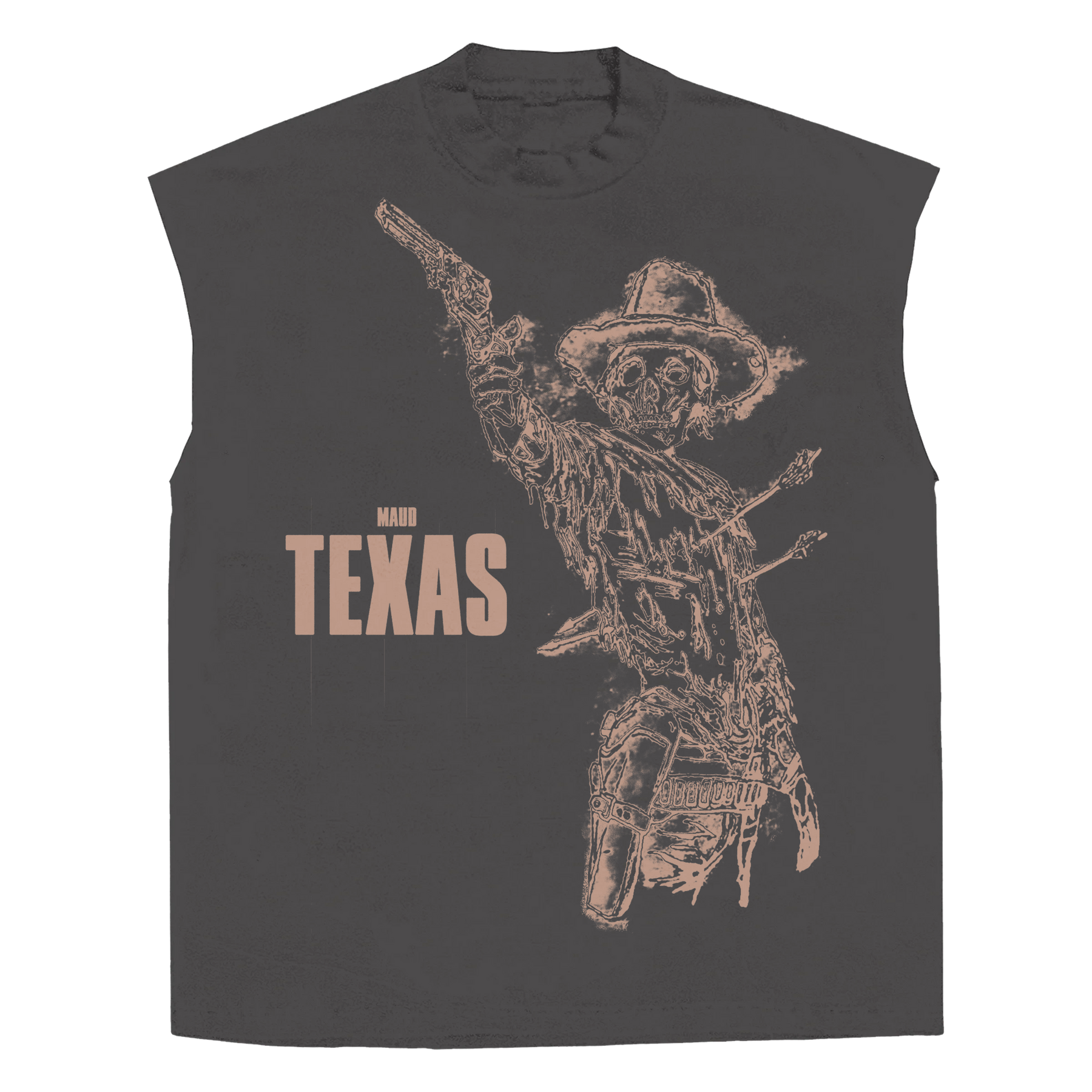 Texas Sleeveless Tee - Grey - Front