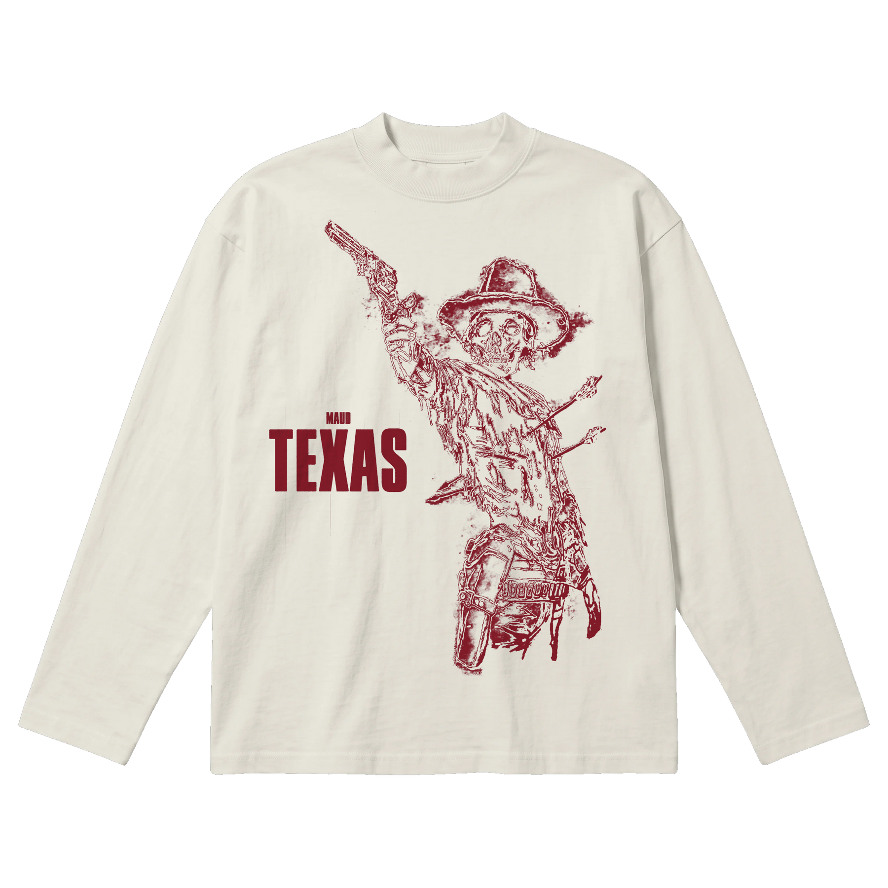 Texas Baggy L/S Tee - Off White - Front