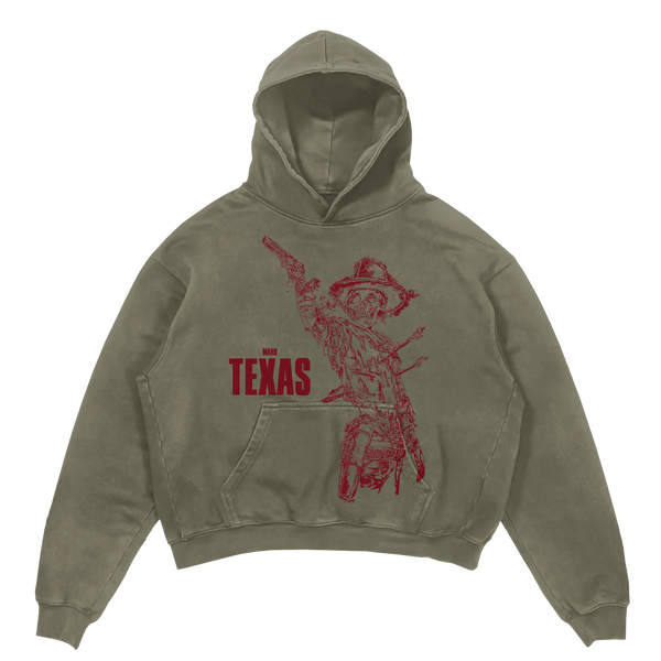 Texas Hoodie - Olive - Front