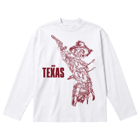 Texas Baggy L/S Tee - White - Front