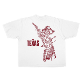 Texas Drop Tee - White - Front