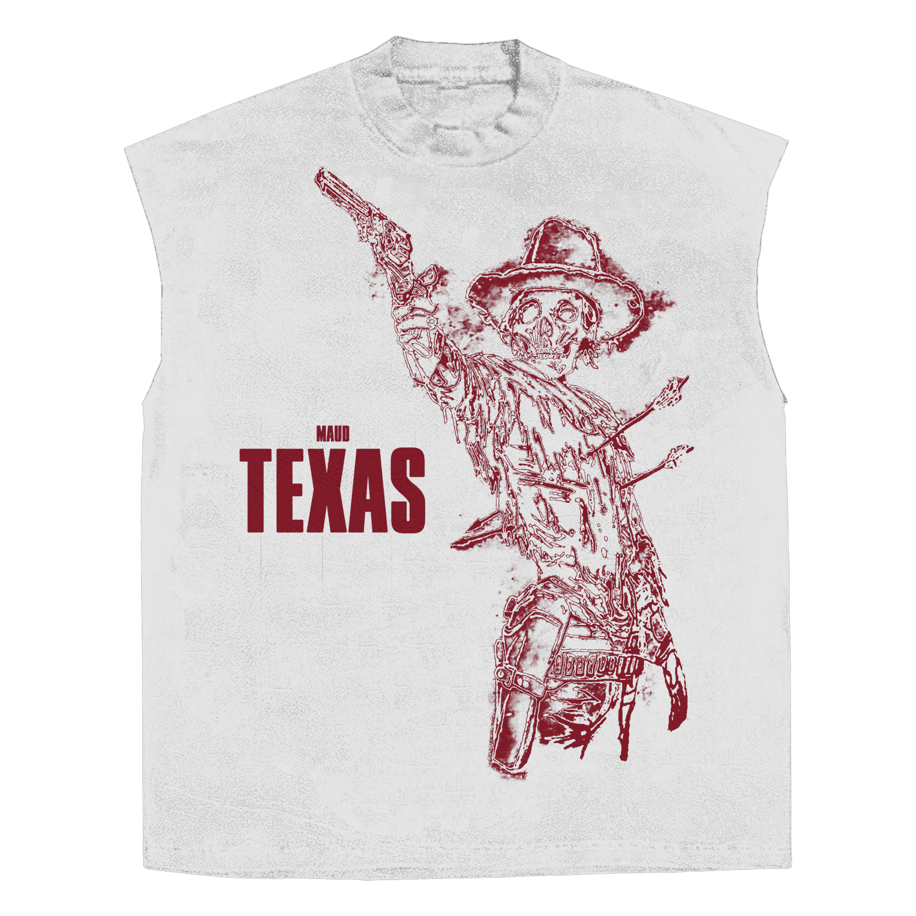 Texas Sleeveless Tee - White - Front