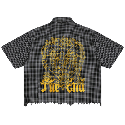 The End Distress Button Up - Back