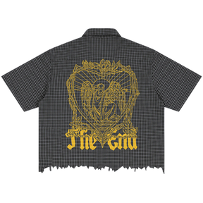The End Distress Button Up - Back