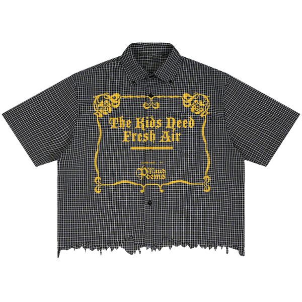 The End Distress Button Up - Front