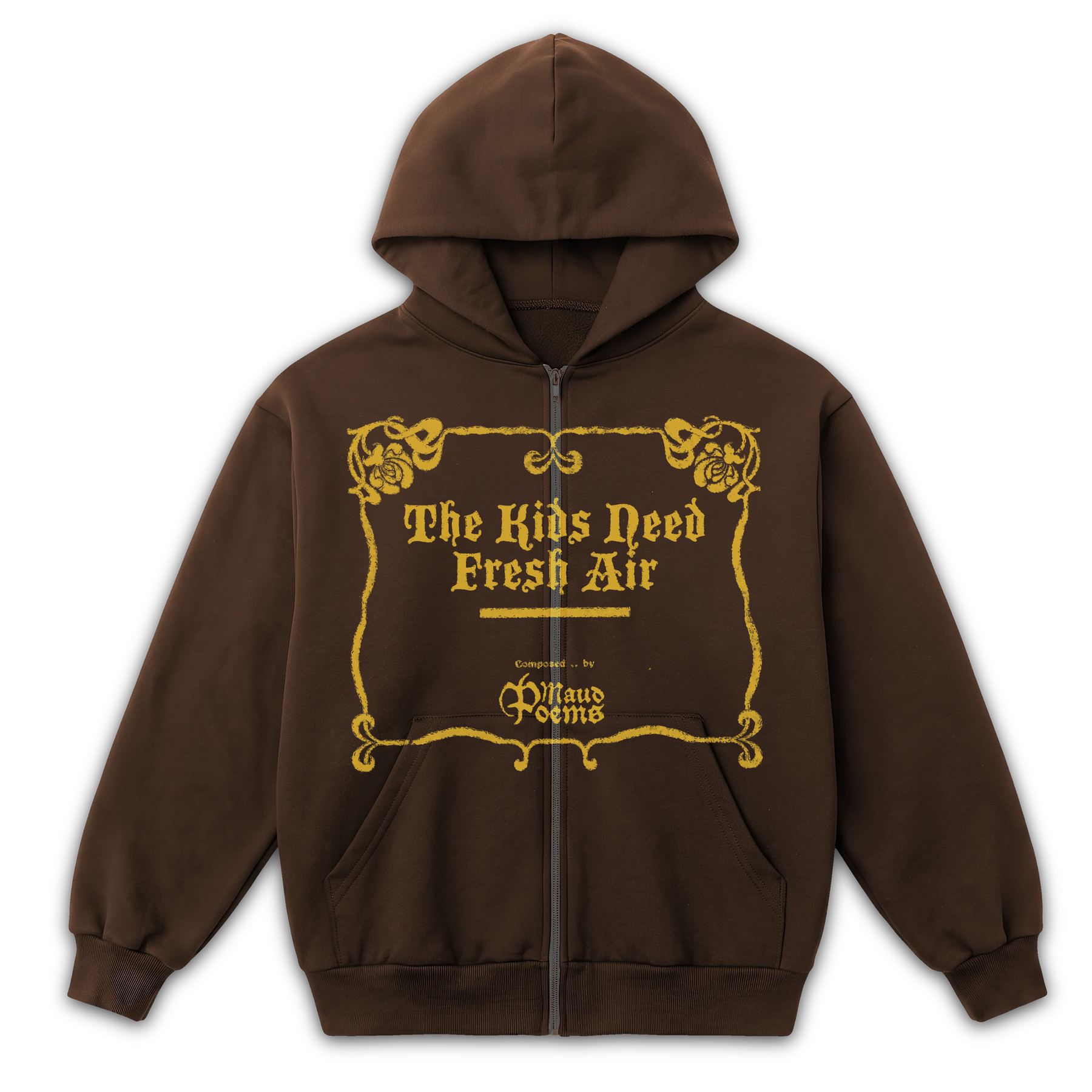 The End Zip Up - Brown - Front