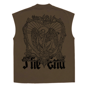 The End Sleeveless Tee - Brown - Back