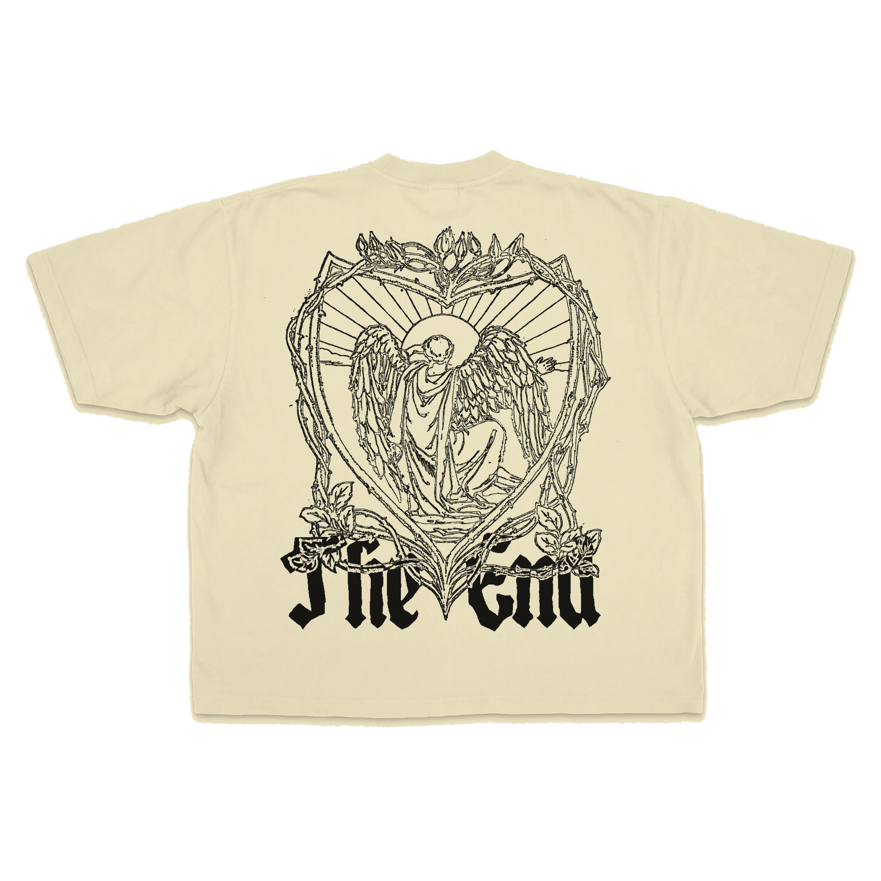 The End Drop Tee - Cream - Back