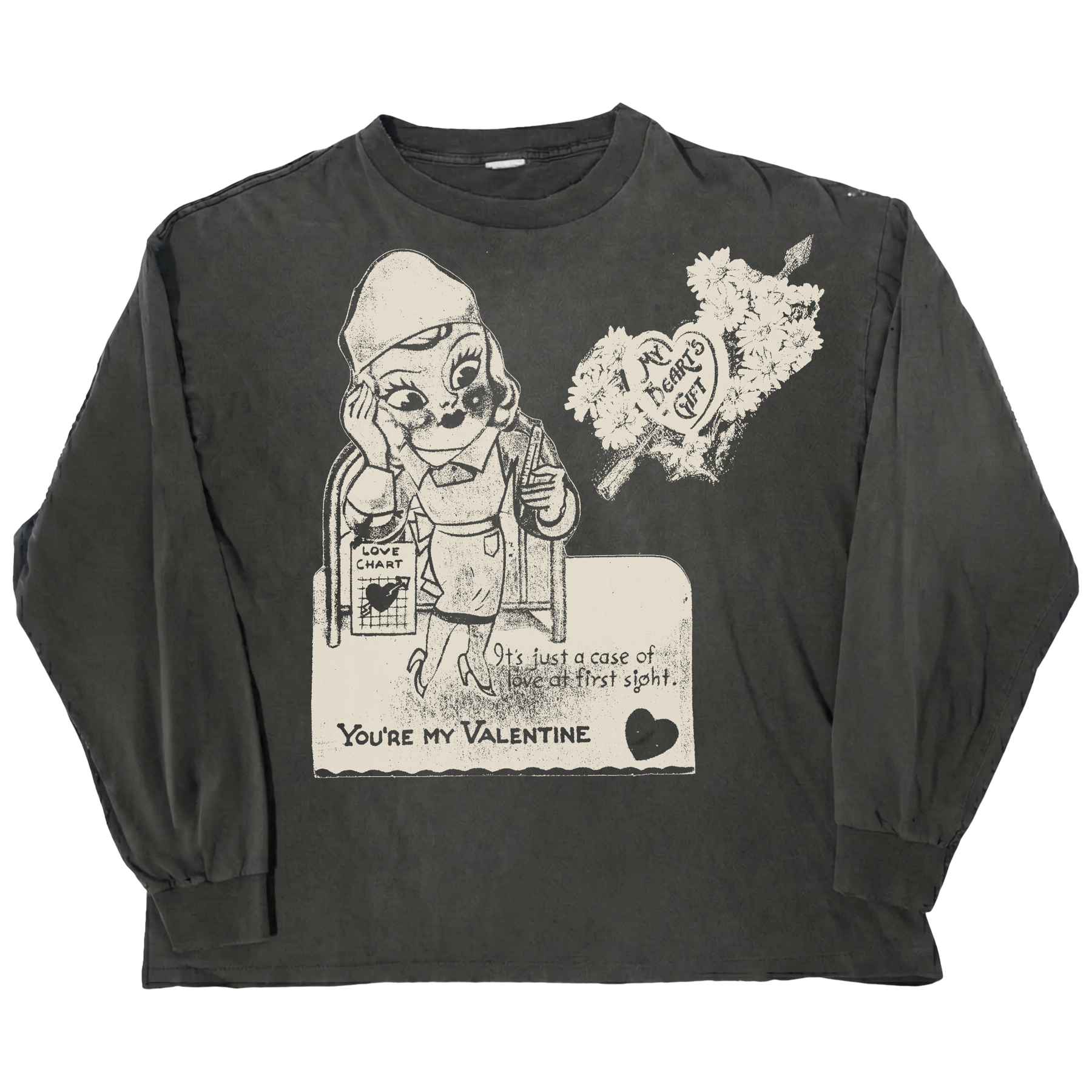 Valentine L/S Tee - Black - Front