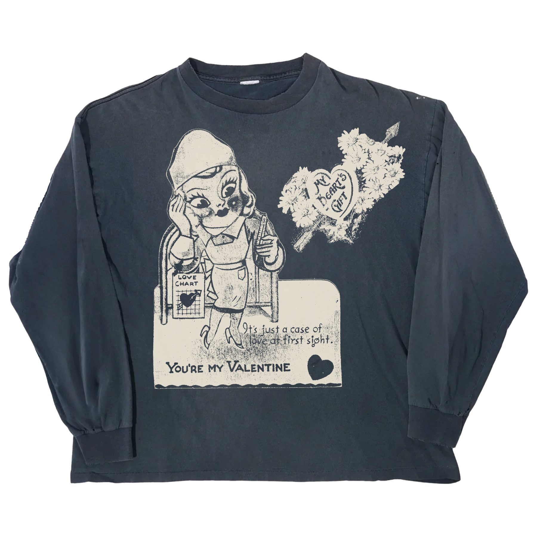 Valentine L/S Tee - Blue - Front