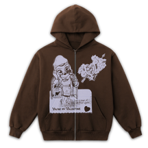 Valentine Zip Up - Brown - Front