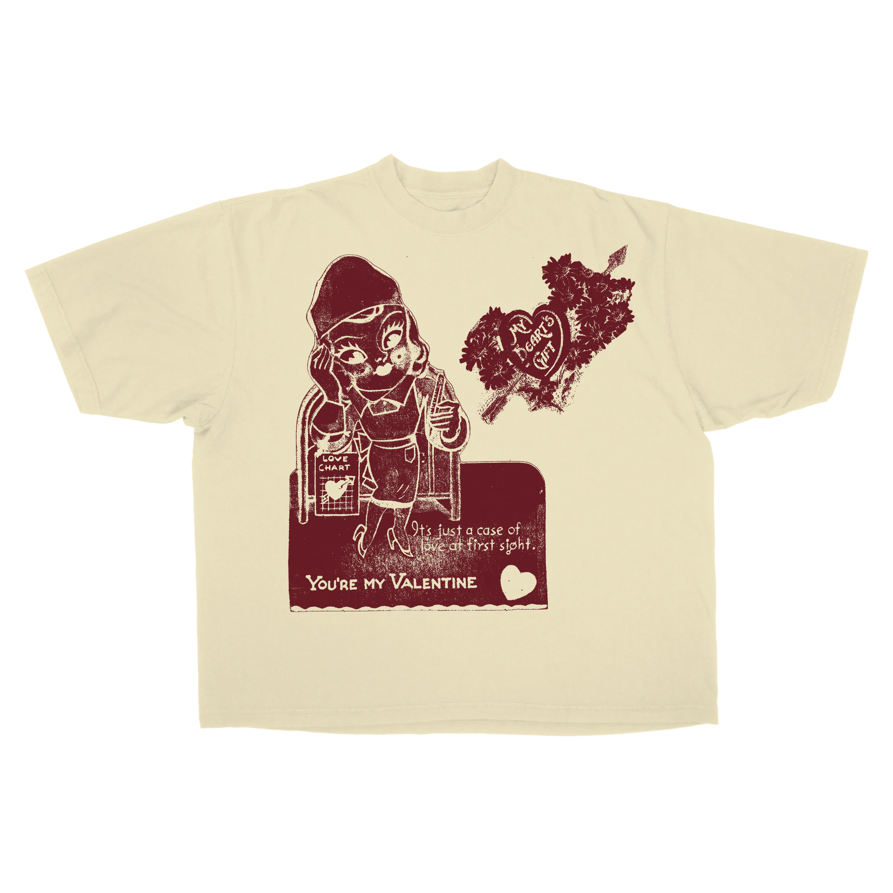 Valentine Drop Tee - Cream - Front