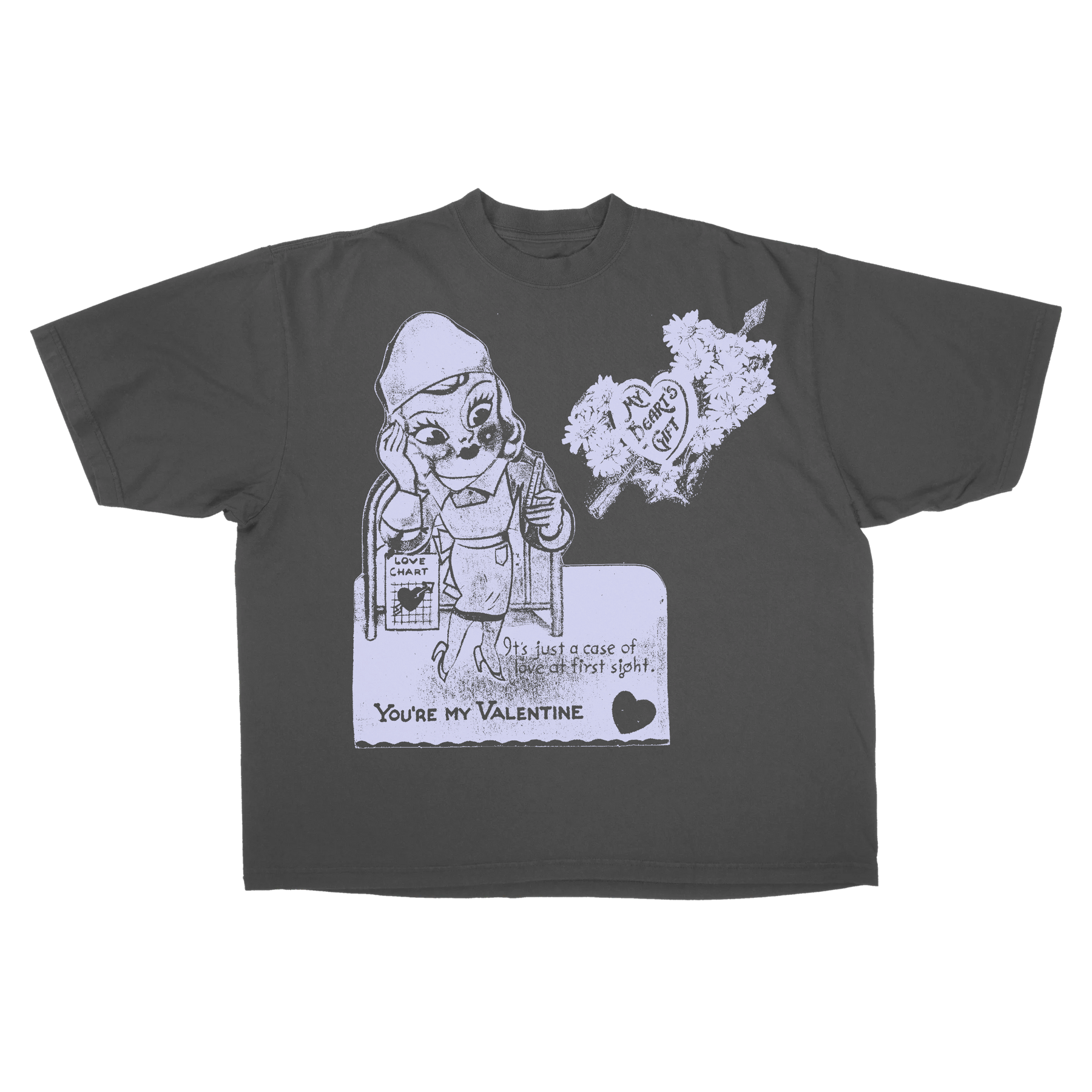 Valentine Drop Tee - Grey - Front