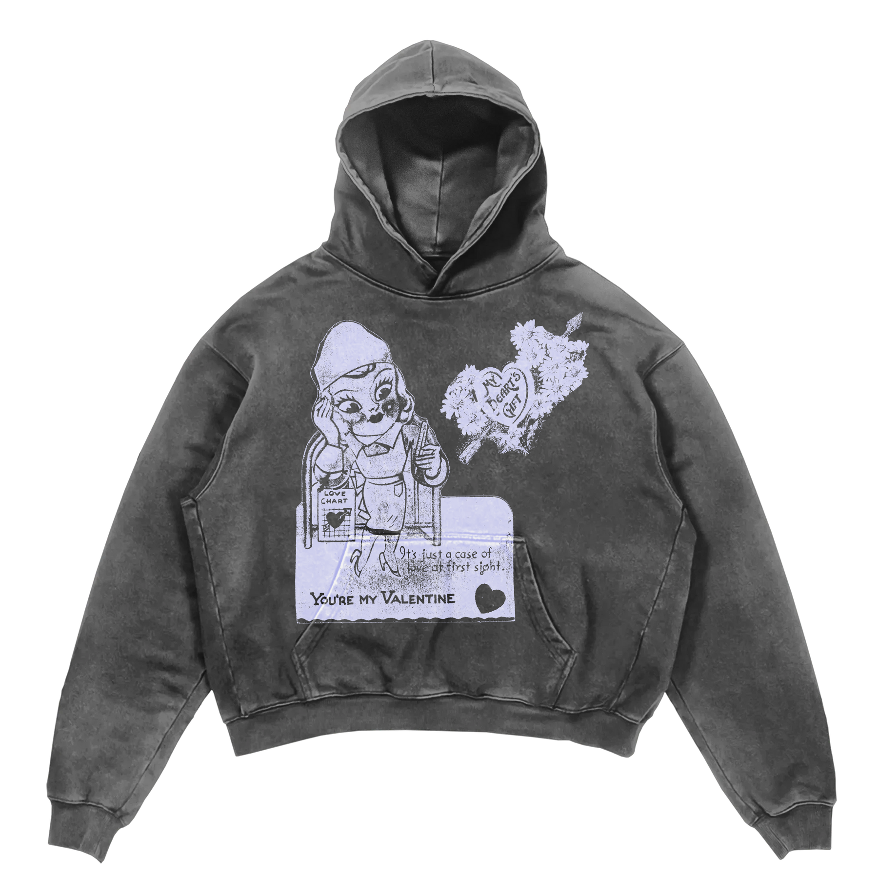 Valentine Hoodie - Grey - Front