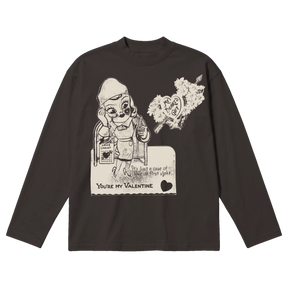 Valentine Baggy L/S Tee - Off Black - Front