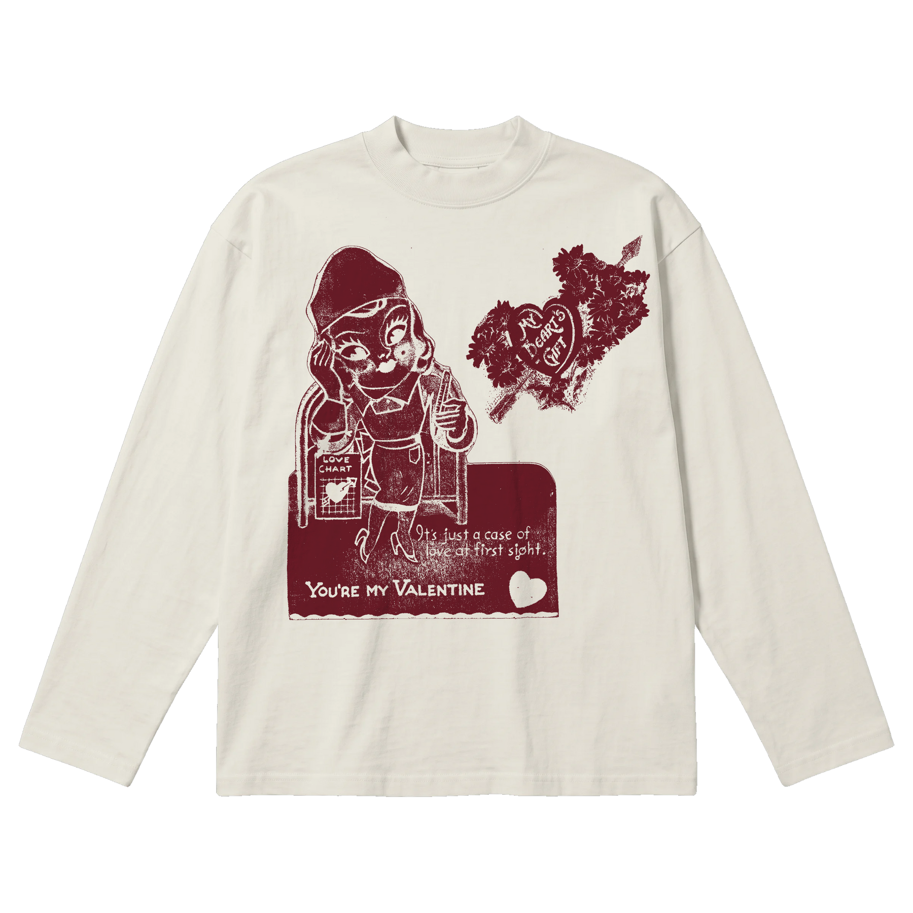 Valentine Baggy L/S Tee - Off White - Front