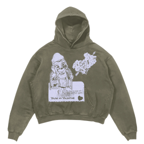 Valentine Hoodie - Olive - Front