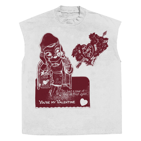 Valentine Sleeveless Tee - White - Front