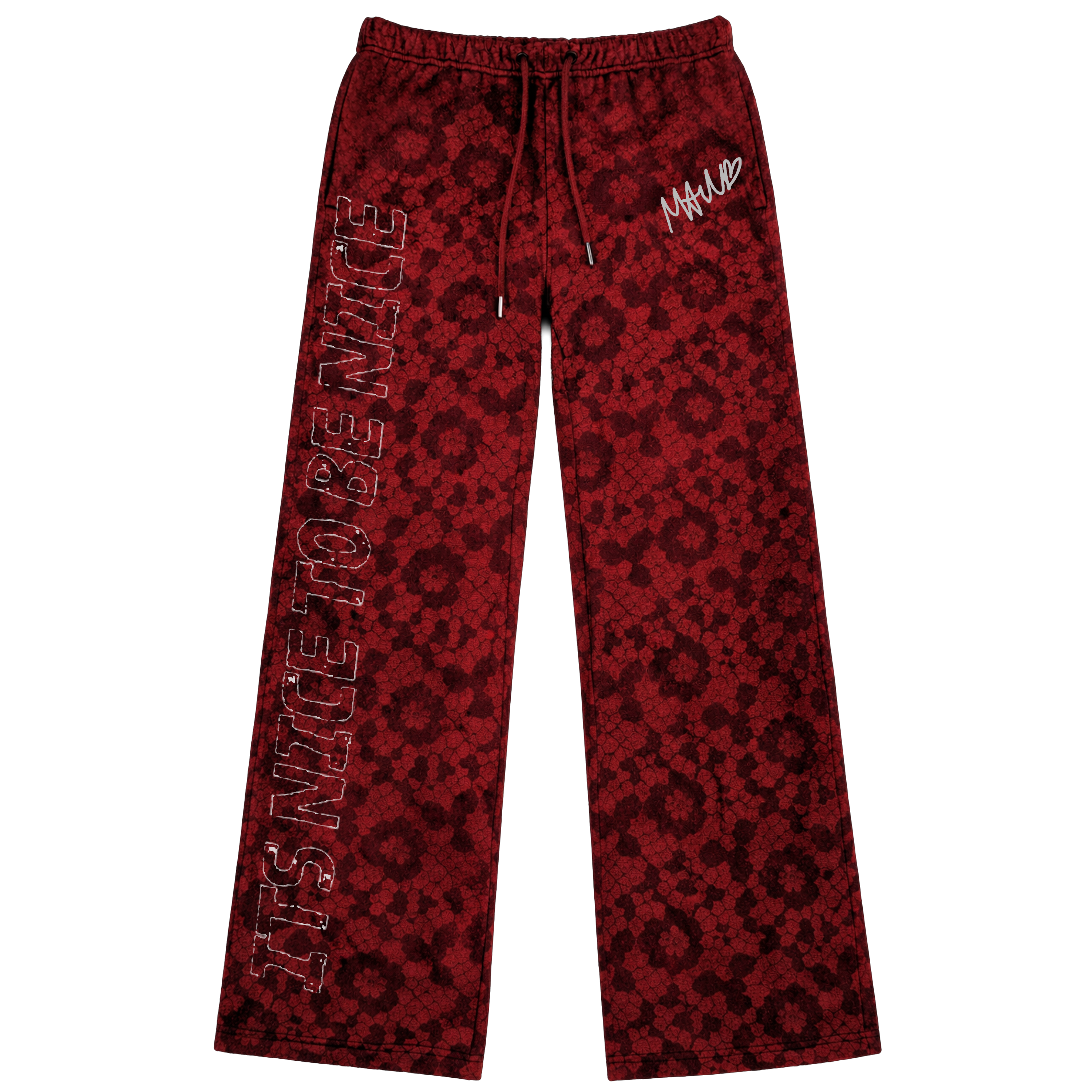 FLOWER SHOWER WIDE LEG SWEATPANTS