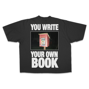 Library Tee in grey — YOU WRITE YOUR OWN BOOK little free library graphic