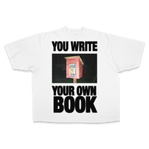 Library Tee in white — YOU WRITE YOUR OWN BOOK little free library graphic